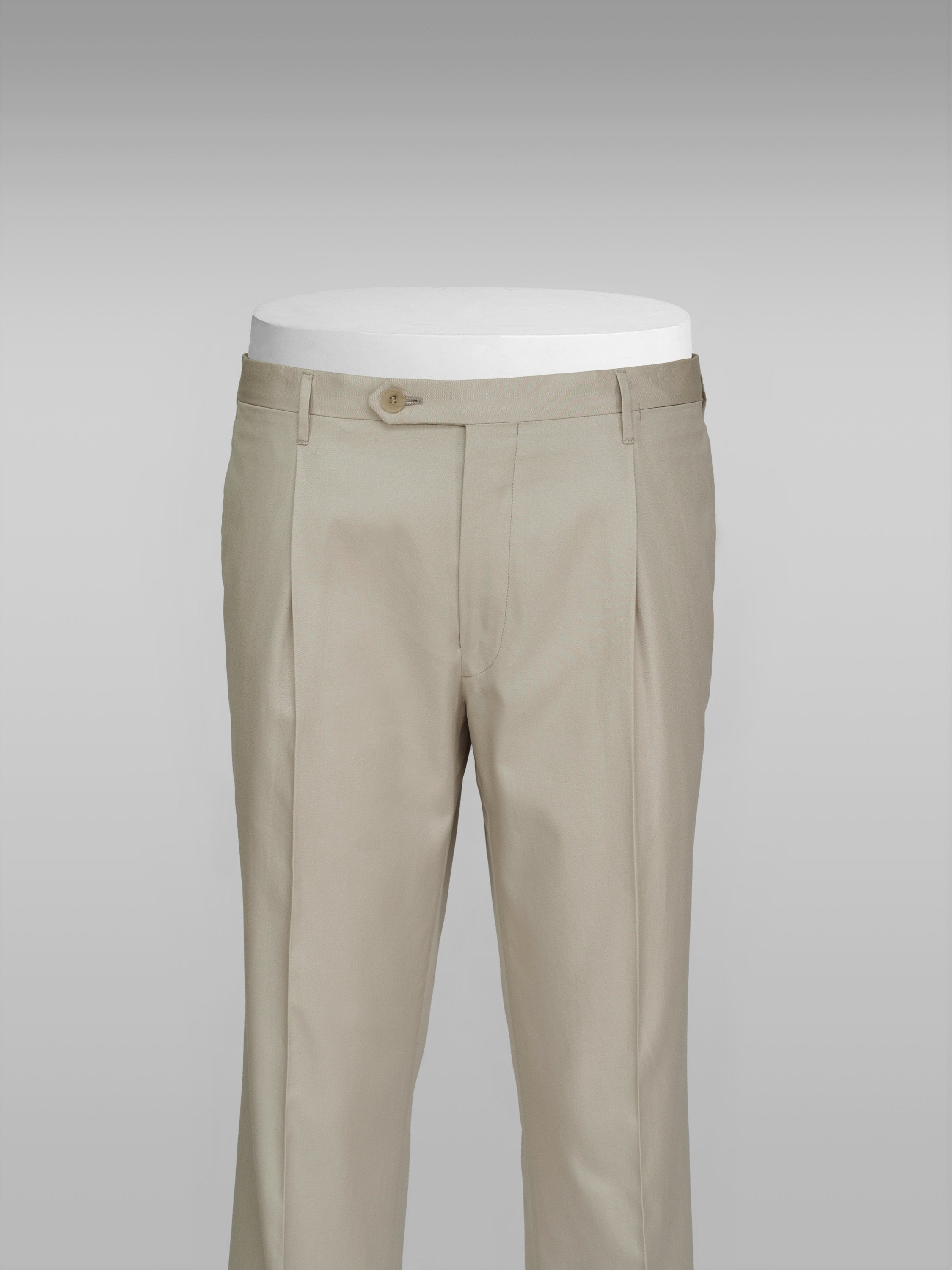 Pantaloni in cotone supima beige chiaro